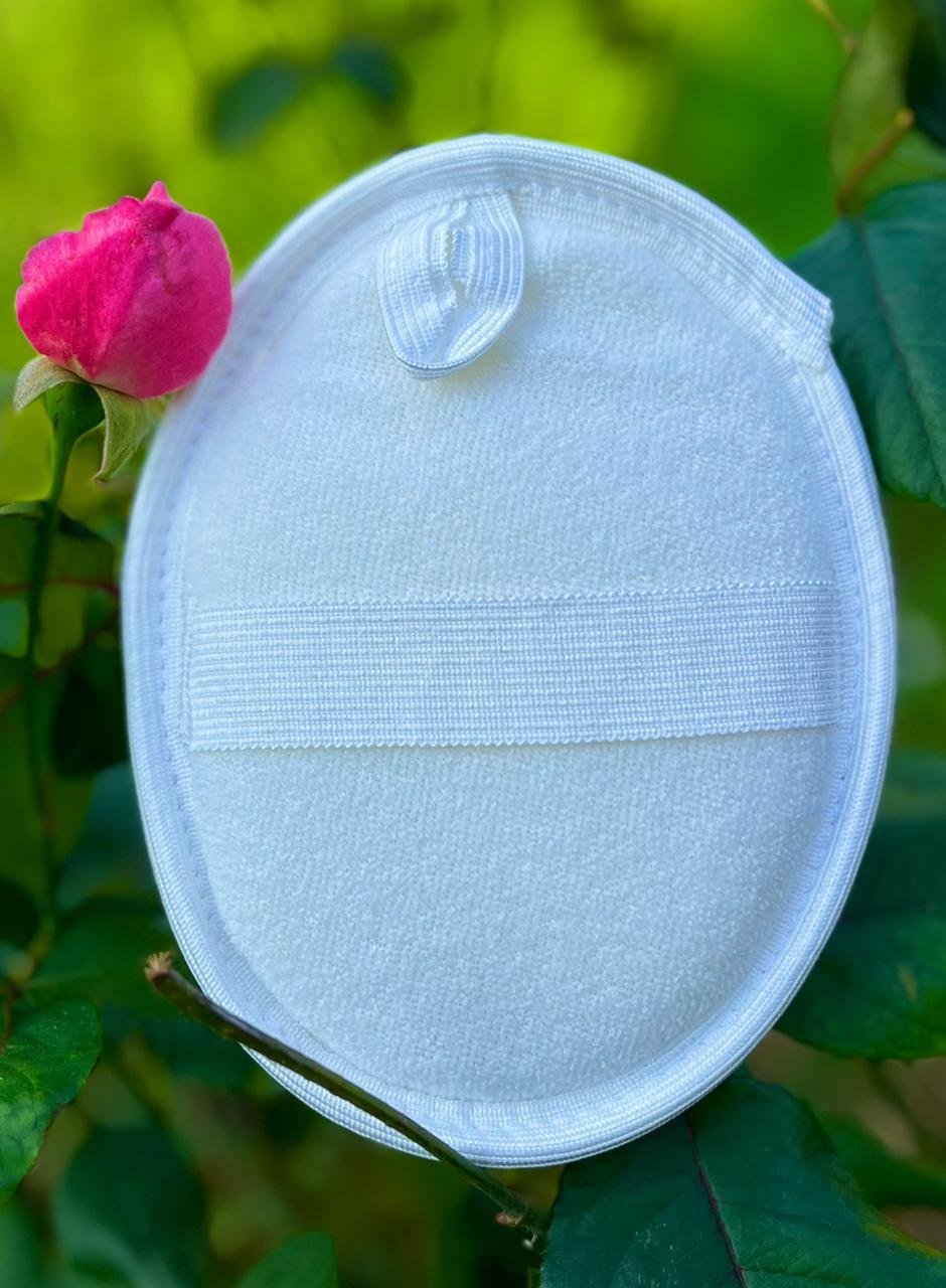 Exfoliating Loofah Pad close-up texture showing natural loofah structure